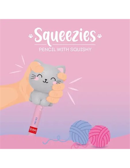 SQUEEZIES - CRAYON AVEC ANTISTRESS - Kitty - Legami
