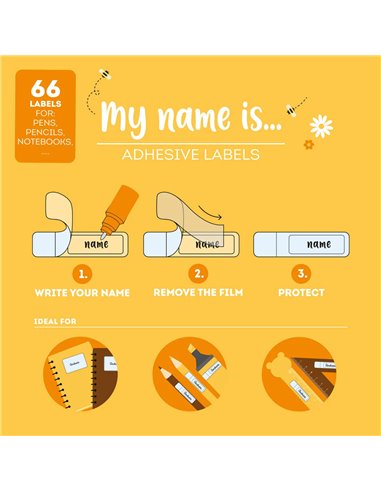 Étiquettes Adhésives avec Film Protecteur - My Name Is... - Teddy Bear - LEGAMI