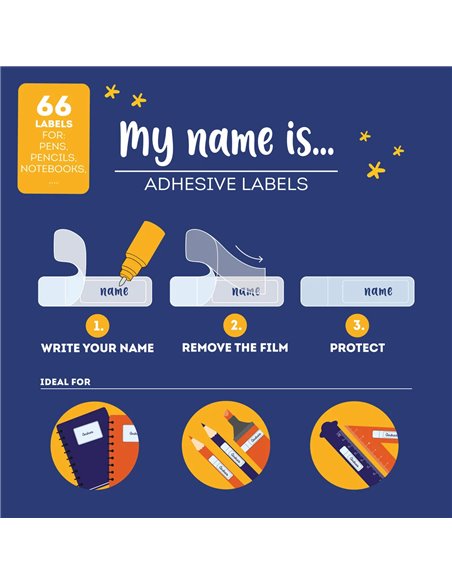 Étiquettes Adhésives avec Film Protecteur - My Name Is... - Space - LEGAMI