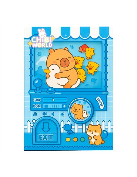 Chibi world - carnet gashsapo bleu capybara - sycomore
