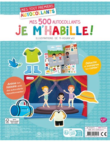 MES TOUT PREMIERS AUTOCOLLANTS - 500 AUTOCOLLANTS JE M'HABILLE