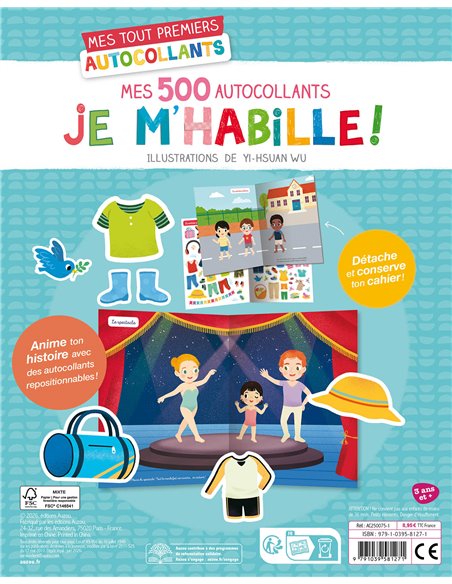 MES TOUT PREMIERS AUTOCOLLANTS - 500 AUTOCOLLANTS JE M'HABILLE