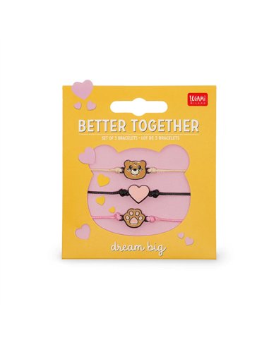 Better together - set of 3 bracelets - teddy bear - legami