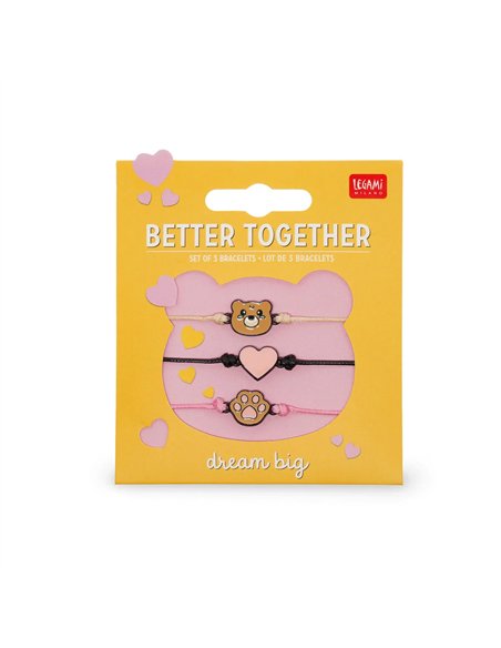 Better together - set of 3 bracelets - teddy bear - legami