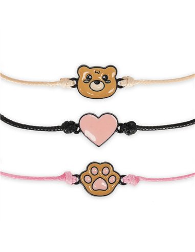 Better together - set of 3 bracelets - teddy bear - legami