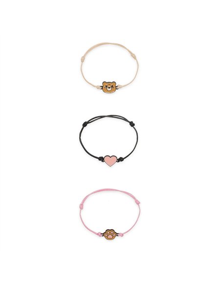 Better together - set of 3 bracelets - teddy bear - legami