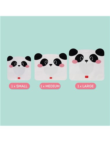 Set de 3 Pochettes Réutilisables pour Aliments - Panda - Snack Bags - Legami