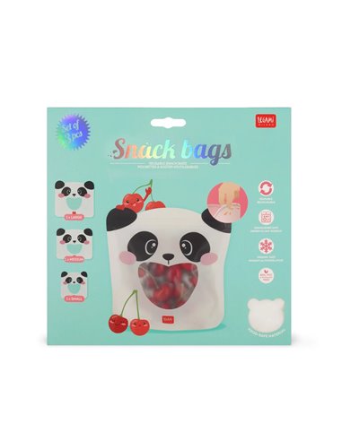 Set de 3 Pochettes Réutilisables pour Aliments - Panda - Snack Bags - Legami