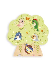Puzzle Sonore Oiseau 5 pièces - Janod 2