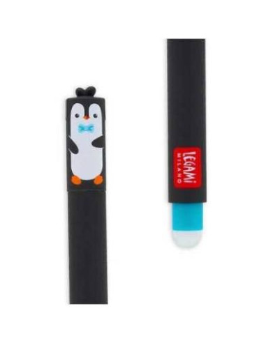 Stylo Gel Effaçable Pingouin Encre Noire - Legami