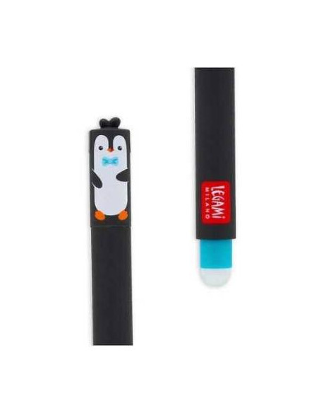 Stylo Gel Effaçable Pingouin Encre Noire - Legami
