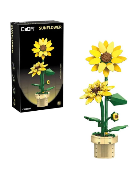 Plante Tournesol en Briques CaDA  Jeu de Construction Pot 187 pcs - CaDA