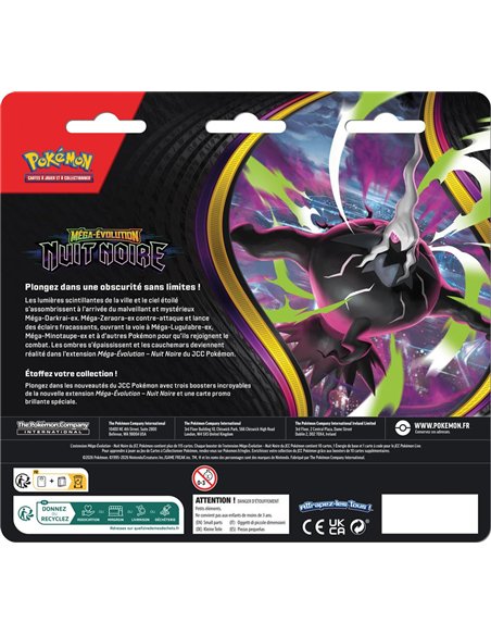 Pokémon ME05 : Pack 3 boosters méga évolution nuit noire