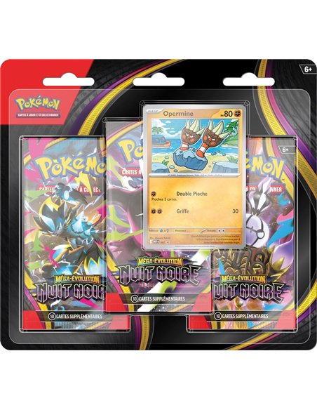 Pokémon ME05 : Pack 3 boosters méga évolution nuit noire