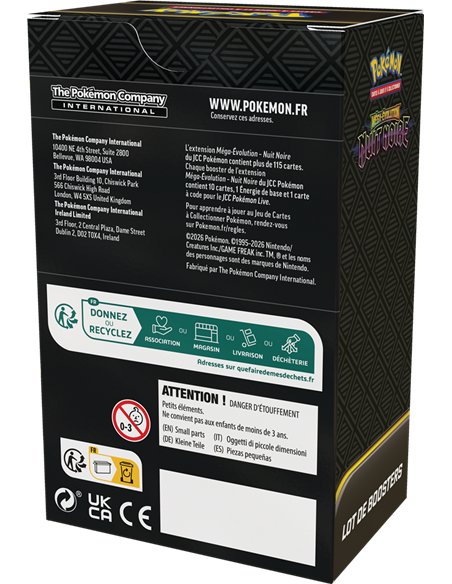 Pokémon ME05: Bundle - 6 boosters méga évolution nuit noire