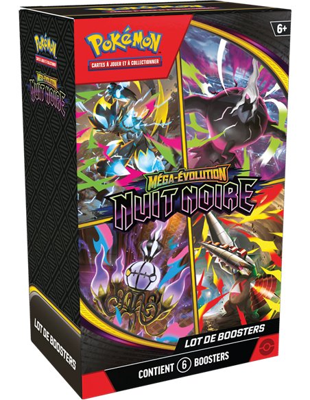 Pokémon ME05: Bundle - 6 boosters méga évolution nuit noire