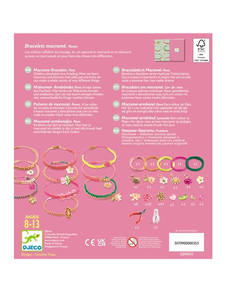 Bracelets macramé roses - Djeco