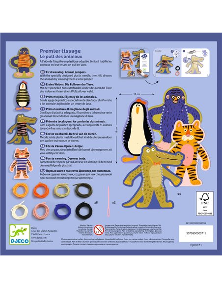 Premier tissage - Les pulls des animaux - Djeco