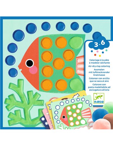 Coloriage à la pâte à modeler séchante - Coquins sous l'eau - Djeco