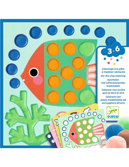 Coloriage à la pâte à modeler séchante - Coquins sous l'eau - Djeco
