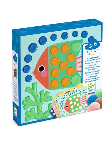 Coloriage à la pâte à modeler séchante - Coquins sous l'eau - Djeco
