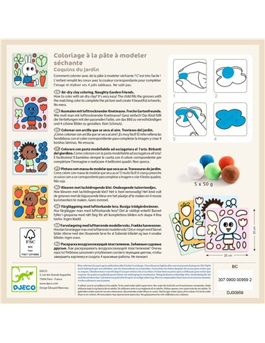 Coloriage à la pâte à modeler séchante - Coquins du jardin - Djeco