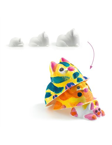 Peindre avec ses doigts - Trio de chats - Djeco