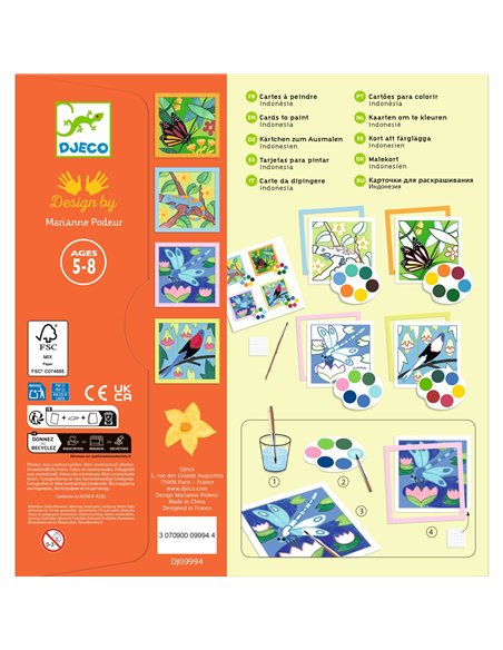 4 cartes à peindre - Indonésie - Djeco