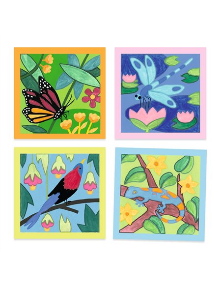 4 cartes à peindre - Indonésie - Djeco