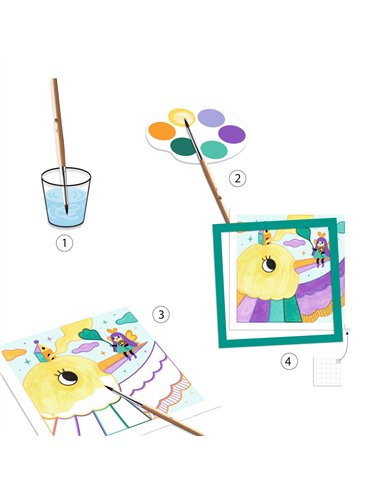 4 cartes à peindre -Jardin Féérique  - Djeco