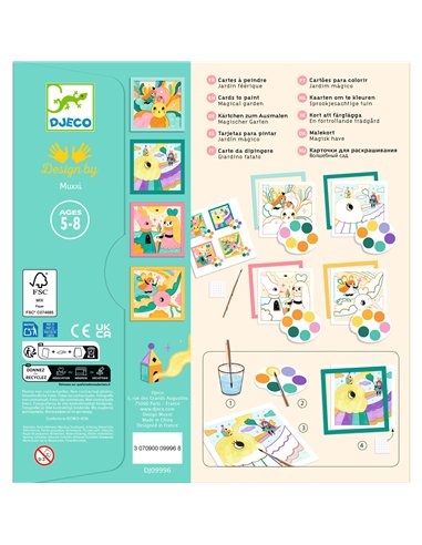 4 cartes à peindre -Jardin Féérique  - Djeco