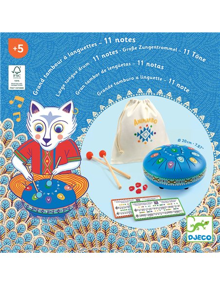 Animambo - Grand tambour à languettes - 11 notes - Djeco