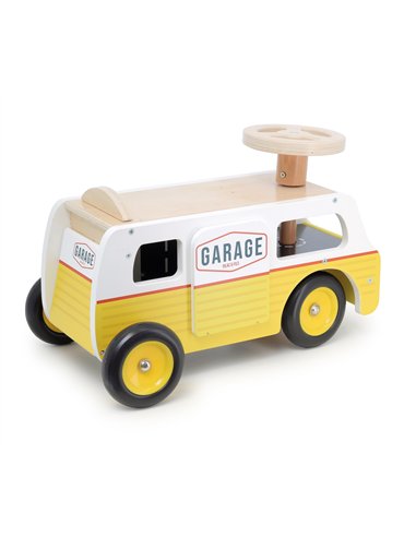 Porteur Van-garage en bois – avec rampes et voitures - Vilac