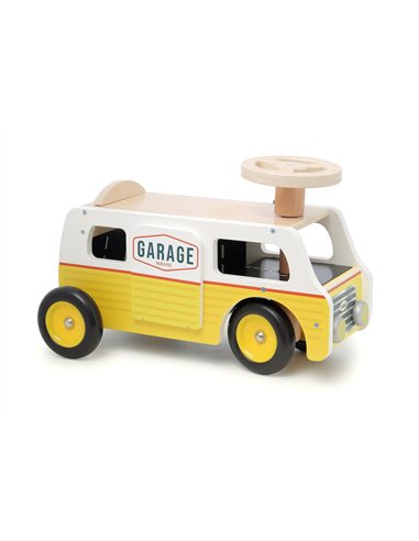 Porteur Van-garage en bois – avec rampes et voitures - Vilac
