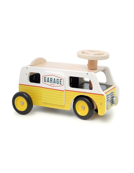 Porteur Van-garage en bois – avec rampes et voitures - Vilac