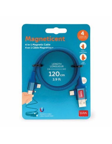 CÂBLE MAGNÉTIQUE 4 EN 1 CHARGE - PETROL - Legami