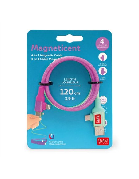 CÂBLE MAGNÉTIQUE 4 EN 1 CHARGE - ELECTRIC AURA - Legami