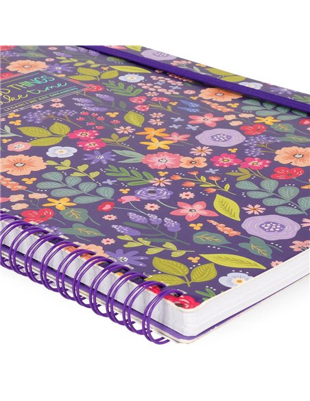 SPIRAL-BOUND NOTEBOOK - CAHIER LIGNÉ À SPIRALE - FLOWERS - Legami