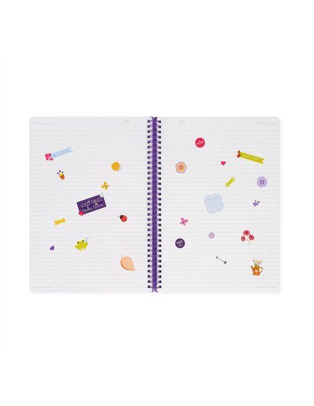SPIRAL-BOUND NOTEBOOK - CAHIER LIGNÉ À SPIRALE - FLOWERS - Legami
