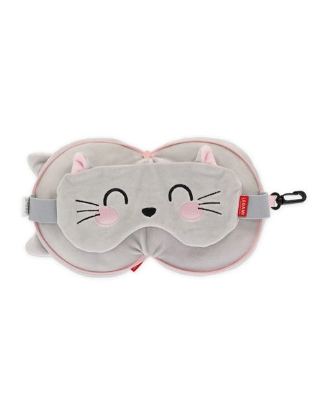 Coussin de Voyage avec Masque de Sommeil Kitty - My Travel Buddy - LEGAMI