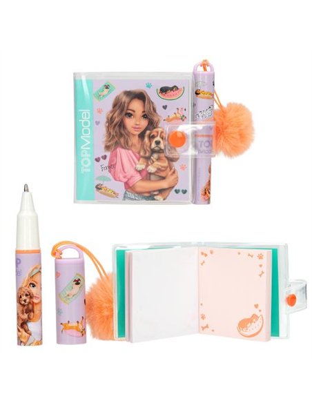 TOPModel Mini bloc-notes avec stylo SUNNY DOG