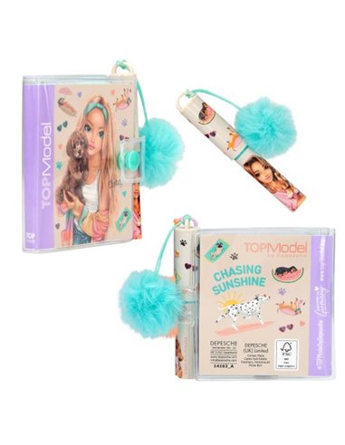 TOPModel Mini bloc-notes avec stylo SUNNY DOG