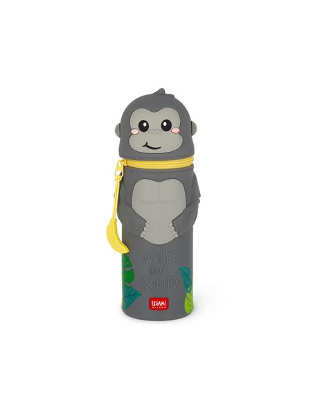 Trousse 2 en 1 en Silicone Gorilla « Wild but Kind » - Kawaii - Legami