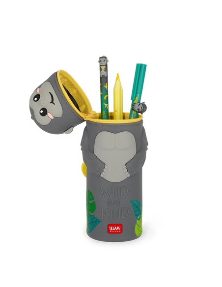 Trousse 2 en 1 en Silicone Gorilla « Wild but Kind » - Kawaii - Legami