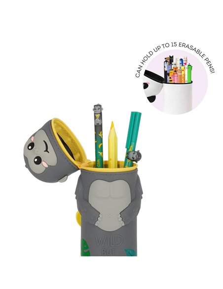 Trousse 2 en 1 en Silicone Gorilla « Wild but Kind » - Kawaii - Legami