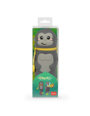 Trousse 2 en 1 en Silicone Gorilla « Wild but Kind » - Kawaii - Legami