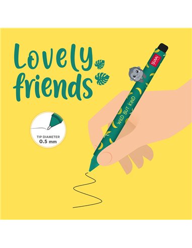 Stylo Gel avec Animal Décoratif Gorilla «Wild but Kind» - Lovely Friends - Legami