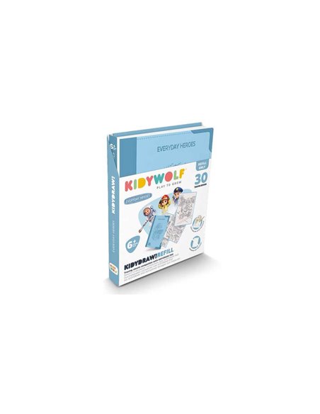 Refill KIDYDRAW-PAD Recharge de dessins "Héros du quotidien" - Kidywolf