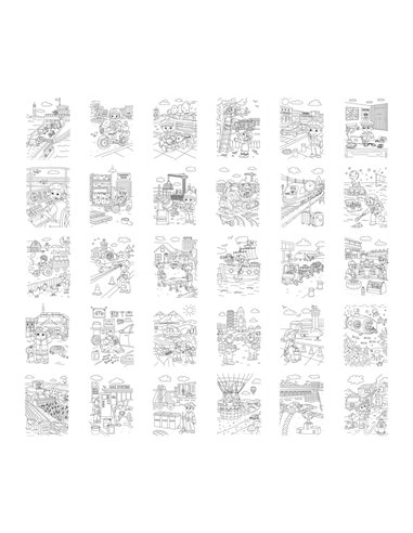 Refill KIDYDRAW-PAD Recharge de dessins "Héros du quotidien" - Kidywolf