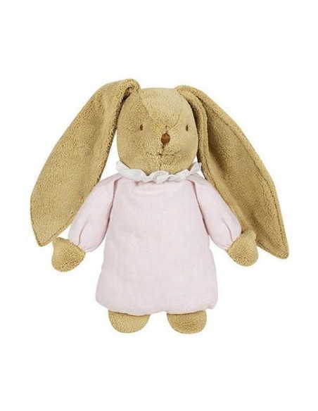 Lapin Nid d'Ange Doudou Musical - Lin Rose Poudré 25Cm